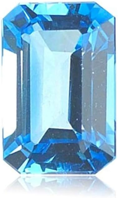 5.00-6.50 Cts of 11x9 mm AAA Emerald Cut Swiss Blue Topaz (1 pc) Loose Gemstone