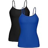 beautyin Cotton Camisole Tops for Women Shelf Bra Adjustable Spaghetti Strap Tank Top Basic Cami Undershirt