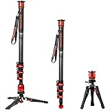 IFOOTAGE Cobra 3 Monopod with Pedal C180F-P, 71" Monopod for Cameras, Professional Carbon Fiber Travel Monopod with Feet, Pay