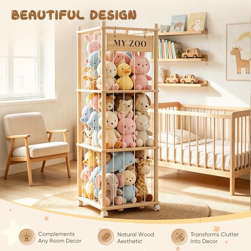 Wooden Pet Storage Box with 360° Wheels 135 x 40 x 40 cm Large Capacity for Playroom, Children's Room, Bedroom