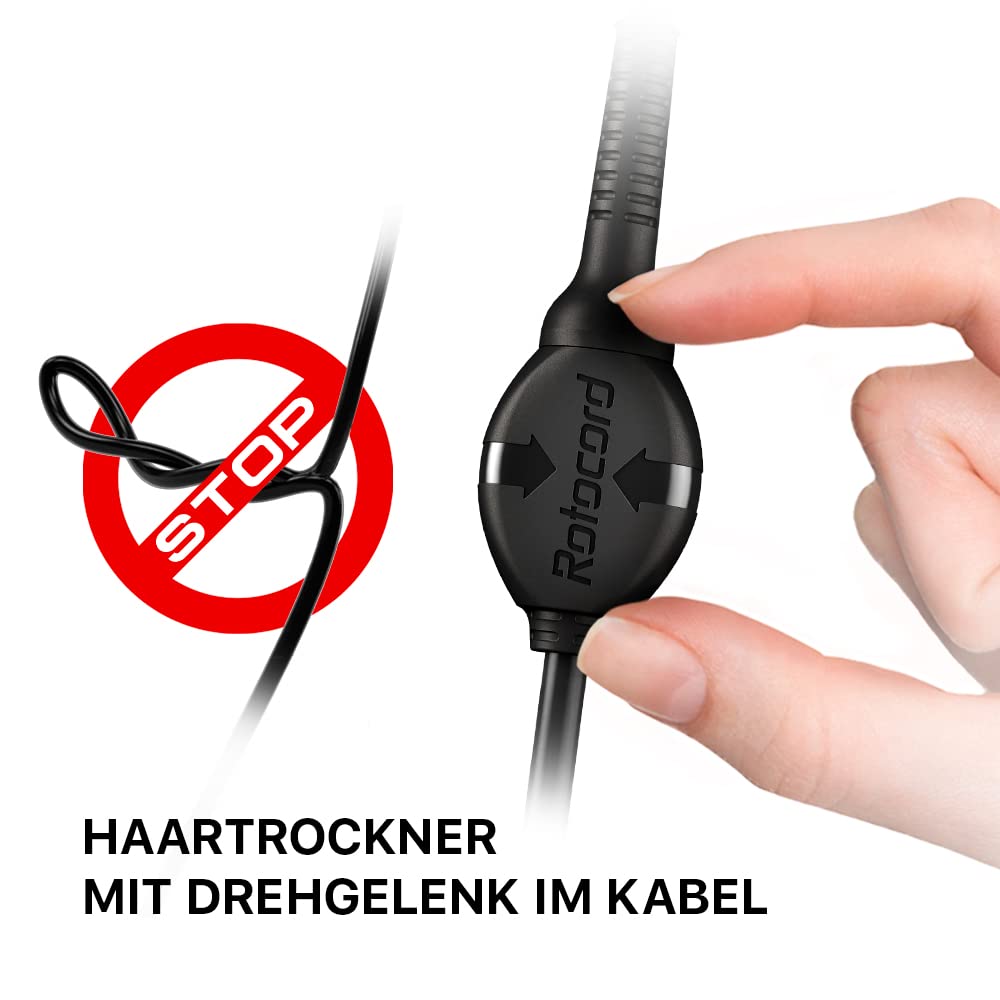 Valera, Swiss Silent Jet 8700, Professioneller Haartrockner, leicht & leise, leistungsstarker Motor, 3 Temperaturstufen, Ionen-Generator, verdrehsicheres Super-Flex-Kabel, 2400 W, Grau-Schwarz 5