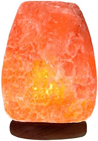 Natural Himalayan Salt Lamp on Solid Wood Base | To Purify Air &amp; Set Relaxing Mood | Dual Voltage (AC 230V/110V), UL Listed, 6' Cord &amp; Dimmer Switch by Uniwaresal, 5 - 8 lbs