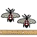 Bee Embroidered Iron-On Patch, Embroidery Applique by 2 pcs, TR-11629
