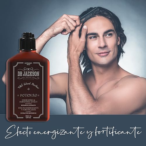 DR. JACKSON Men's Shampoo 200 ml Daily Use 3 in 1 Anti-Dandruff Shampoo, Oily Hair Shampoo and Beard Shampoo Man with Hair Conditioner Effect. Shampoo without Sulfates or Parabens Revitalizing.