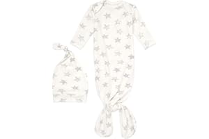 aden + anais Snuggle Knit Knotted Newborn Baby Gown and Hat Set