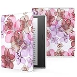 MoKo Case for All-New Kindle Oasis (9th Generation, 2017 Release) - Premium Ultra Lightweight Shell Cover with Auto Wake / Sleep for Amazon Kindle Oasis E-reader Case, Floral Purple