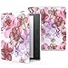 MoKo Case for All-New Kindle Oasis (9th Generation, 2017 Release) - Premium Ultra Lightweight Shell Cover with Auto Wake / Sleep for Amazon Kindle Oasis E-reader Case, Floral Purple