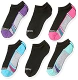 Fruit of the Loom Girls' Little Everyday Active No Show Athletic Socks (6 Pack), Black, Shoe Size: 10.5-4