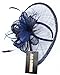 Womens Formal Party Fascinator Hat with Headband for Cocktail Navy Blue