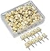 Wood Push Pins,JoyFamily Decorative Thumb Tacks Used on Cork Boards or Maps, Pack of 100PCS (Natural)