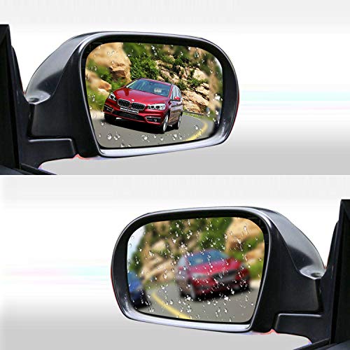 WEIKAI LIMITED Car Rearview Mirror Film,2PCS Side Window Rainproof Film,Automobile Side View Glass Anti-Fog,Anti-Glare Film,Rear View Mirror Window Clear Nano Film