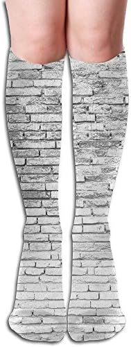 FYW Worn And Cracked Grunge Stained Brick Wall Masonry Architecture Mens &amp; Womens Knee High Socks For Nursing Travel &amp; Pregnancy
