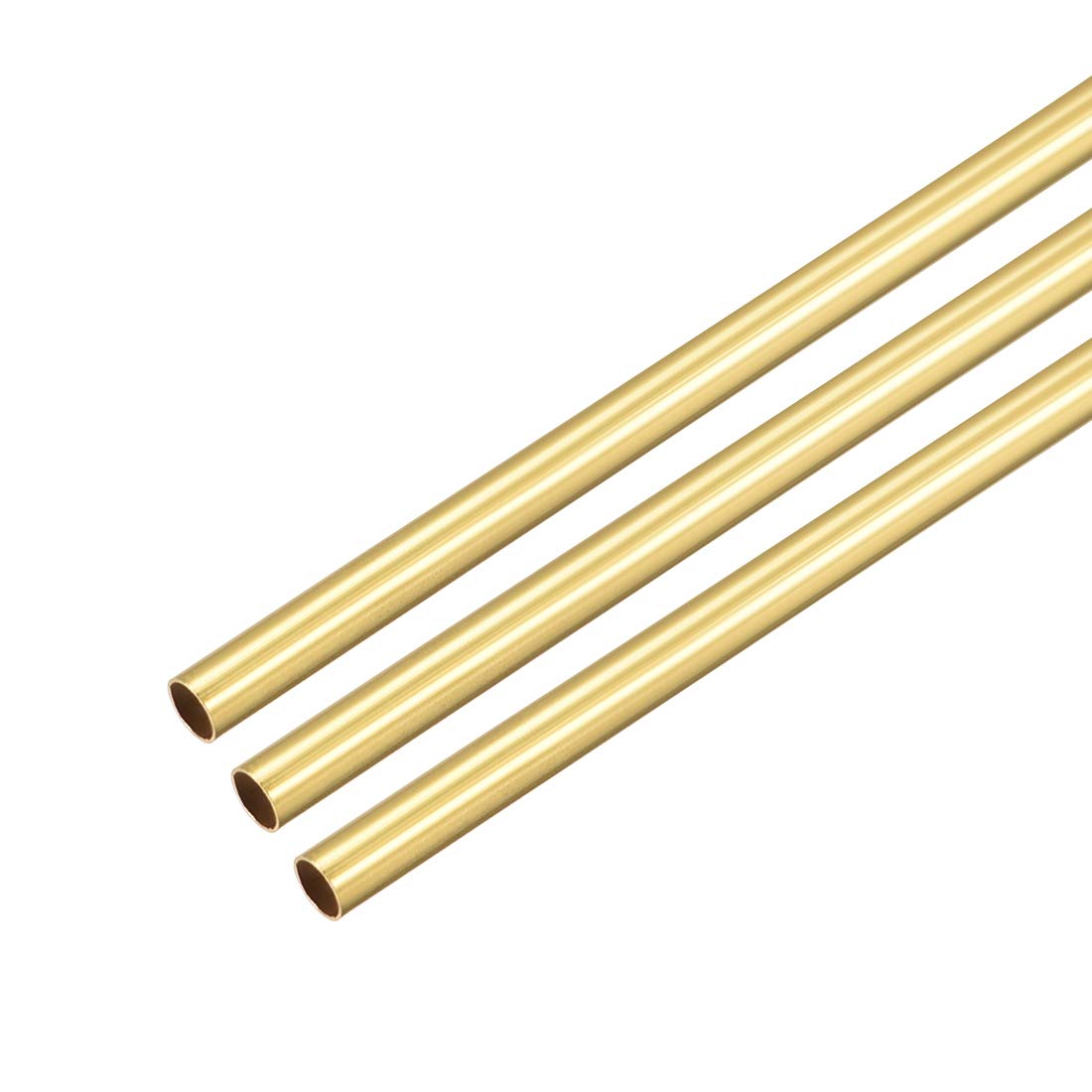 sourcing map Brass Round Tube, 300mm Length 3.5mm OD 0.2mm Wall Thickness, Seamless Straight Pipe Tubing 3 Pcs