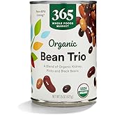 365 by Whole Foods Market, Organic Bean Trio (Kidney, Pinto, & Black Beans), 15 Ounce