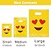 Cevinee 50PC Glossy Merchandise Bags, Handy Retail Shopping Bags, Cute Party Favor Bags - Emoji in Love - No Gusset - Die Cut Handle - 9
