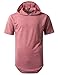 URBANCREWS Mens Hipster Hip Hop Heavy French Terry Hoodie T-shirt BURGUNDY, L