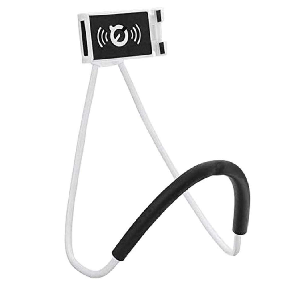 Haoxuann Cell Phone Holder, Universal Smart Mobile Phone Stand,Hanging on Neck Cell Phone Mount Holder(360 Rotating) Multiple Functions Flexible Lazy Bracket (white)