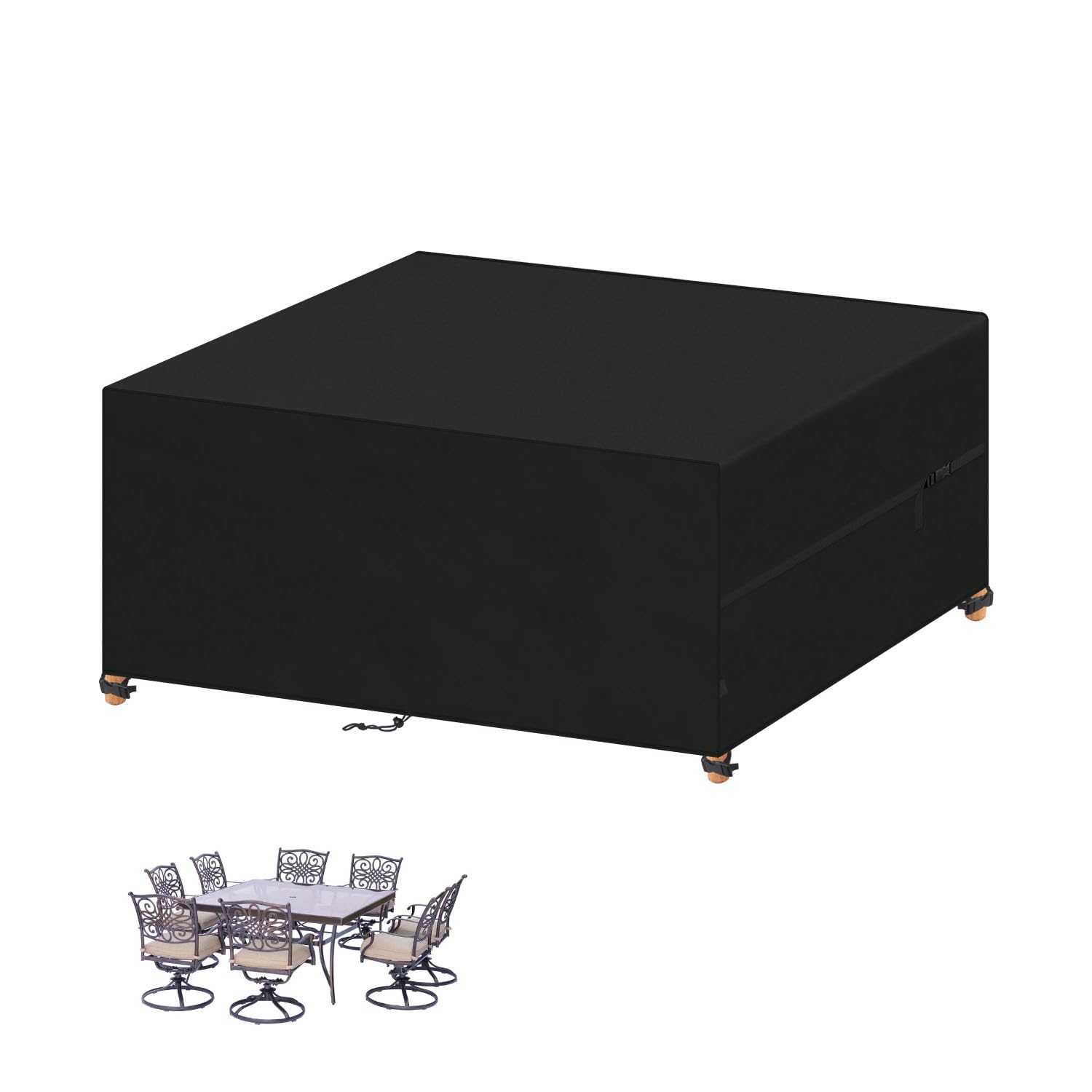 VANSHEIM Garden Furniture Covers Waterproof Outdoor Furniture Covers for Outside Table Cover for Garden Furniture Cover Outdoor Furniture Set Covers Anti-UV 420D Oxford Fabric 150x130x90cm