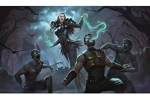 Fantasy North - Drain Life - TCG Trading Card Game Playmat and Mouse Pad - 24 x 14 inches - Perfect for Magic MTG Commander Pokemon Yugioh and Other Card Games