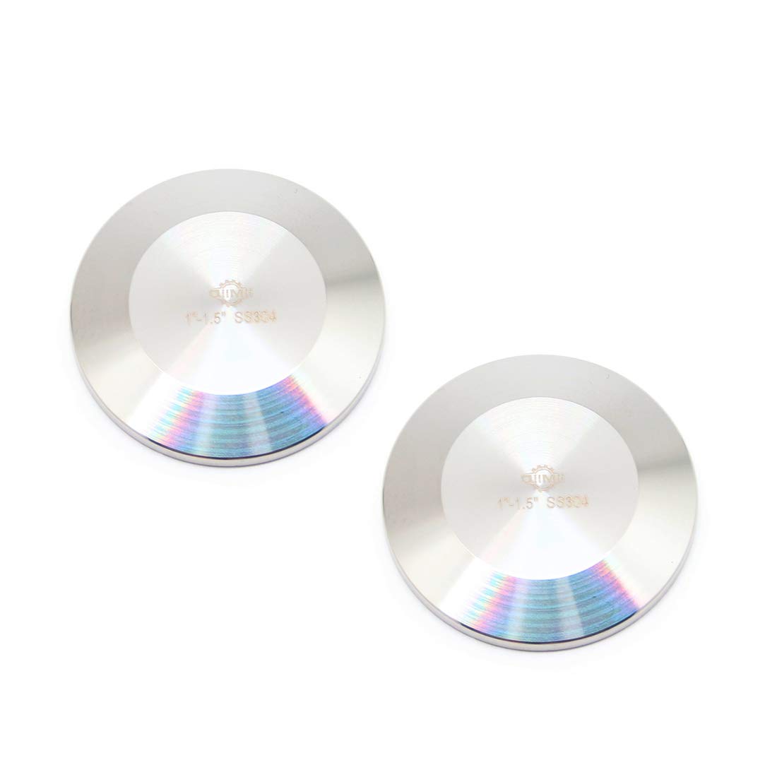 QiiMii SS304 1-1/2" Stainless Steel Sanitary Tri Clamp Clover Solid End Cap， 2 Pack