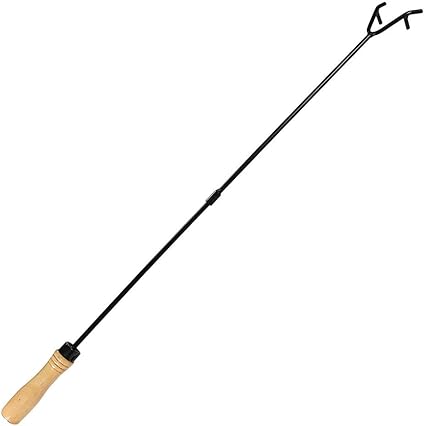 Amazon Com Sunnydaze Steel Fire Pit Poker Stick With Wood Handle Outdoor Heavy Duty Metal Camping Fireplace Tool Rustic Outside Campfire Accessory 32 Inch Long Garden Outdoor