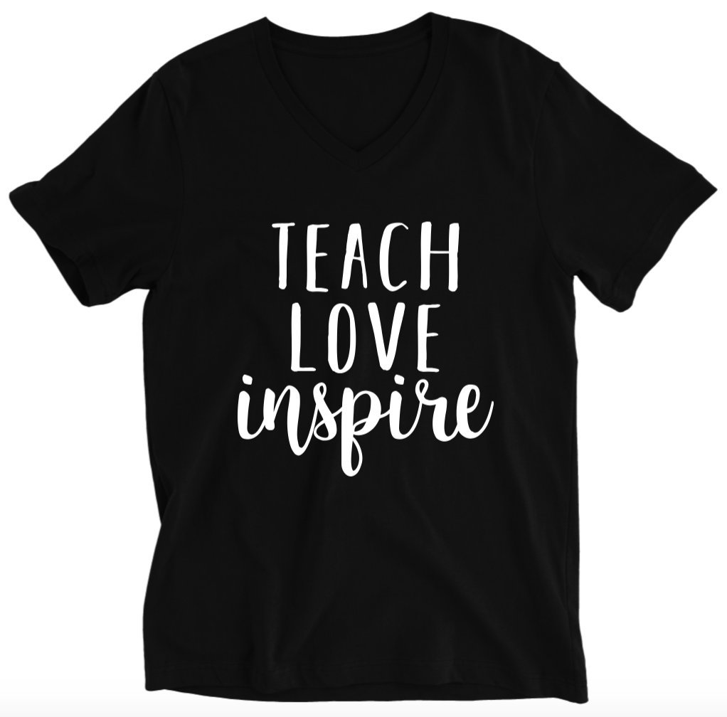 V-neck Love Inspire T-shirt Amazon.com: ... Unisex Teach ... Inspire Amazon.com: Teach T-shirt V-neck Love Unisex