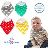 Unisex Baby Bandana Bibs Variety 4-Pack with Snaps, The Perfect Baby Shower Gift