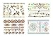 Metallic Temporary Tattoo Flash & Body Art Tattoo Jewelry, 10 Large Sheets = Over 120 Tattoo Designs, By Zakka Republic