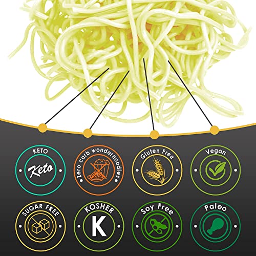 Wonder Noodles 2 Pack Keto Pasta Zero Carb Noodles Kosher, Vegan Friendly, No Sugar, No Fat
