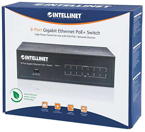 Intellinet Network Solutions 561204 8-Port Gigabit Ethernet PoE+ Switch