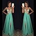 HEAR Women's V Neck Long Prom Dresses Backless Party Evening Dress Hear051 Champagne 10