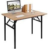 Need Computer Desk 39.3inches Foldable Computer Table with BIFMA Certification Writing Desk Folding Table Office Desk, Teak&B