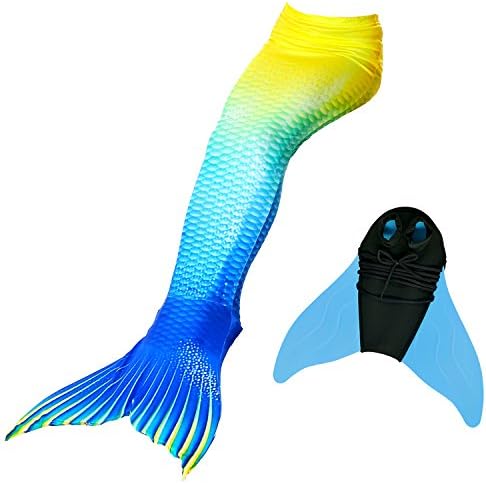 Hardking Mermaid Tails for Swimming with Monofin Mermaid Swimmable Costume Swimsuit for Girls and Adults 2Pcs Sets