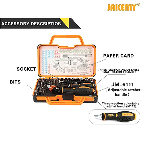 Precision Ratchet Screwdriver Set, JAKEMY 69 in 1 Household Screwdriver
