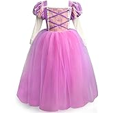 MDYCW Princess Belle Dress up Halloween Fairy Costume for Toddler Girls, Special Occasion Dresses Birthday Party, Yellow
