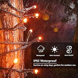 Joomer Orange Solar Halloween Lights, 2 Pack 72ft