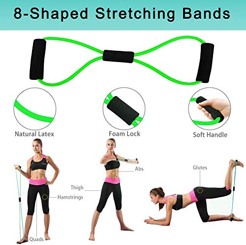 EMOCCI-Resistance-Bands-Set-with-HandleFabric-Exercise-Band-Door-Anchor-Weight-Training-Stretching-Strap-for-Women-Men-Home-Fitness-Yoga-Gym-Workout-Equipment-with-Carry-Bag12pcs150-LB