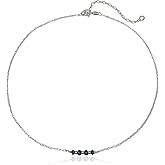 EnCharmed Sterling Silver London Blue Topaz Delicate Choker, Handmade Minimal Dainty Gemstone Necklace, Adjustable Length 14-17 Inches, December Birthstone