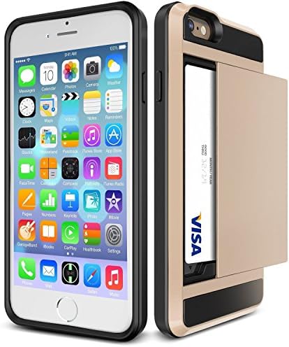 iPhone 7 Wallet Card Case, TekSonic (Gold) Slim Cover Protective Case with Card Slot Holder for Apple iPhone 7 4.7 Inch 2016