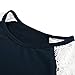 FUNOC Women's Lace Stitching Short Sleeve Blouse Top