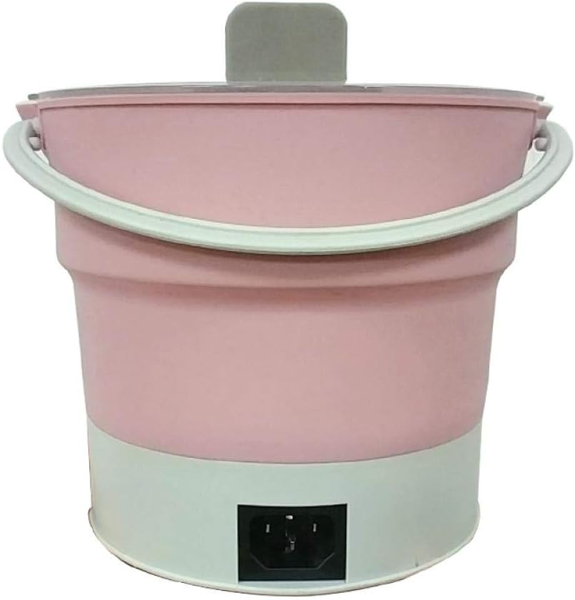 Double Voltage Travel Pot Mini Portable Electric Skillet Steamer Folding pan@Pink
