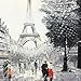 Muzagroo Art Oil Paintings Hand Painted Paris Eiffel Tower Wall Pictures on Canvas Stretched Ready To Hang Home Decor (Black and White)