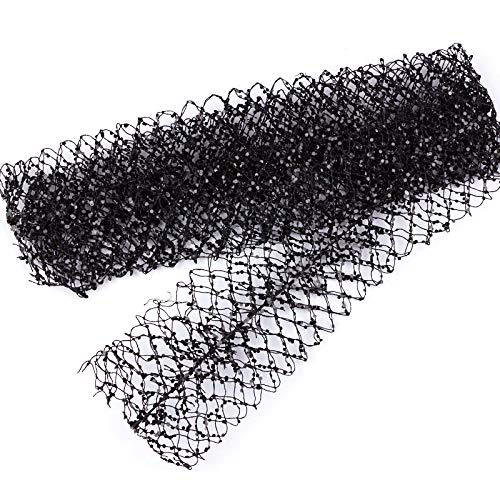 Sparkling Black Glitter Netting | for Parties, Crafting and Everyday (Black)