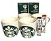 Starbucks Share the Cheer 4 14 Ounce Porcelain, Mugs Holiday Cheer Set with Biscotti K-Cups and Swiss Miss Hot Cocoa