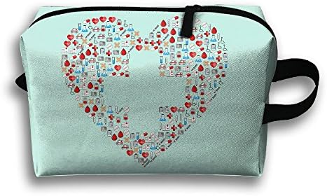 Medical Treatment Heart Shaped Travel Pouch Hangbag Makeup Portable Women Cosmetic Bags