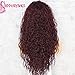 SAPPHIREWIGS Burgundy Color Kinky Curly Black Women Daily Makeup Heat Resistant Hair Synthetic Lace Front Party Wigs With Baby Hair
