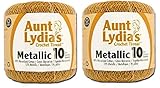 Aunt Lydia's Crochet Cotton Metallic Crochet Thread Size 10 (2 - Pack) (Gold/Gold)