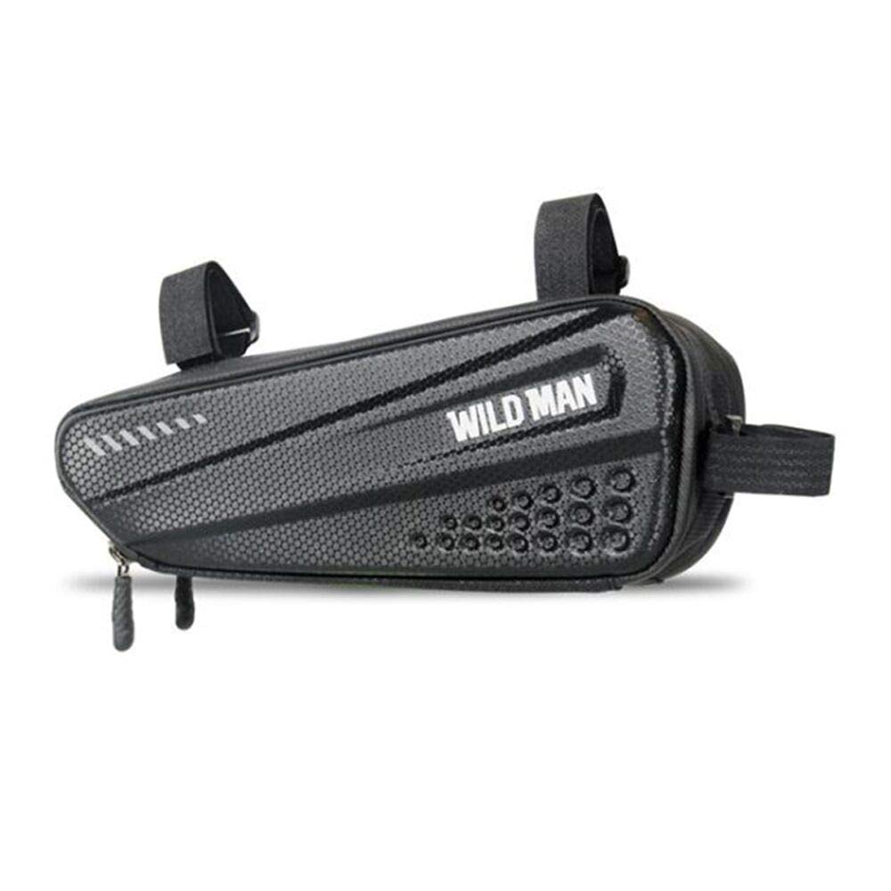 Photo 1 of WILD MAN 1.2L Rainproof Hard Shell Bike Saddle Bag for Bicycle Triangle Frame Under Seat for Road Mountain Cycling (Black,ES4)