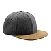 Beechfield Unisex Faux Suede Peak Snapback Cap (One Size) (Vintage Black)