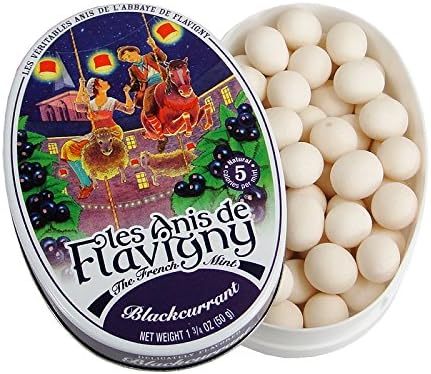 Black Currant Cassis - Abbaye de Flavigny Tin Anise drops all natural 1.8 oz, Eight